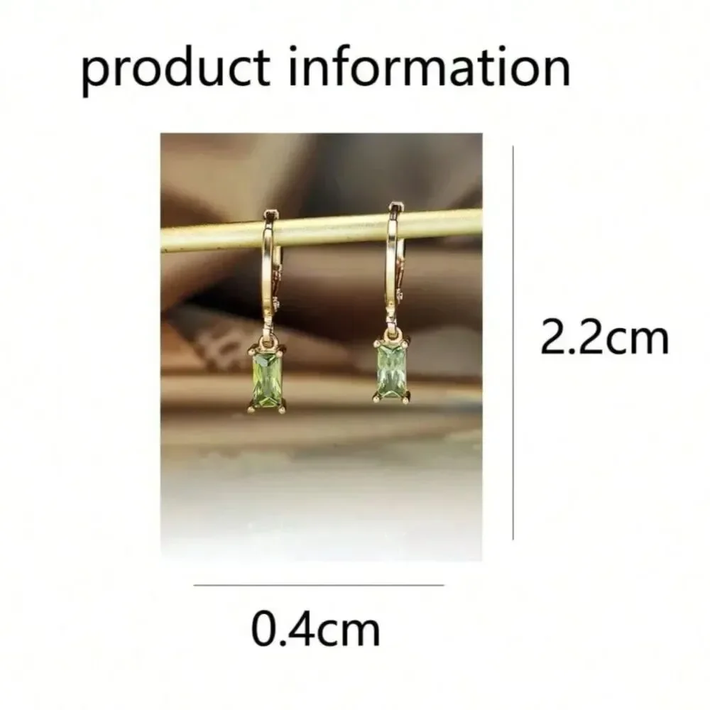 Red Rhinestone Crystal Drop Gold Hoop Earrings Gemstone Dangle Pendant Charm New
